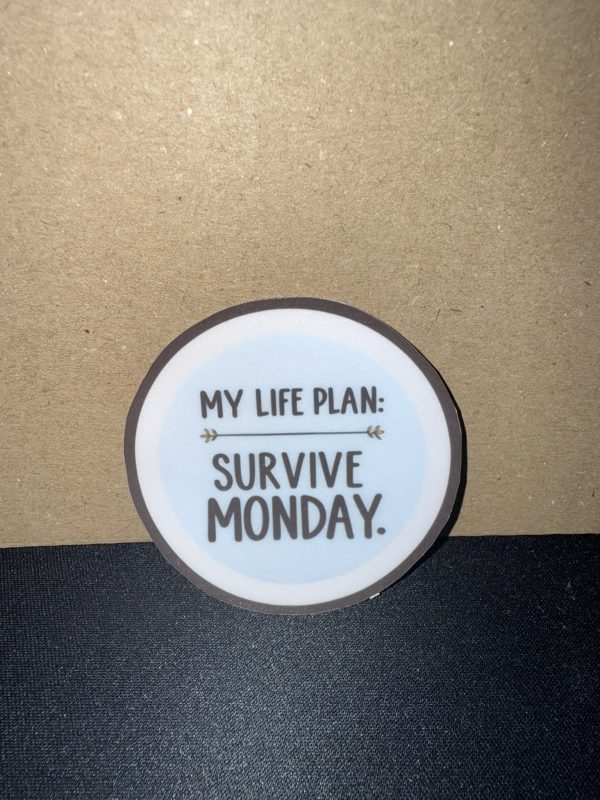 Naklejka / Napis "My life plan - survive monday" - obrazek 2