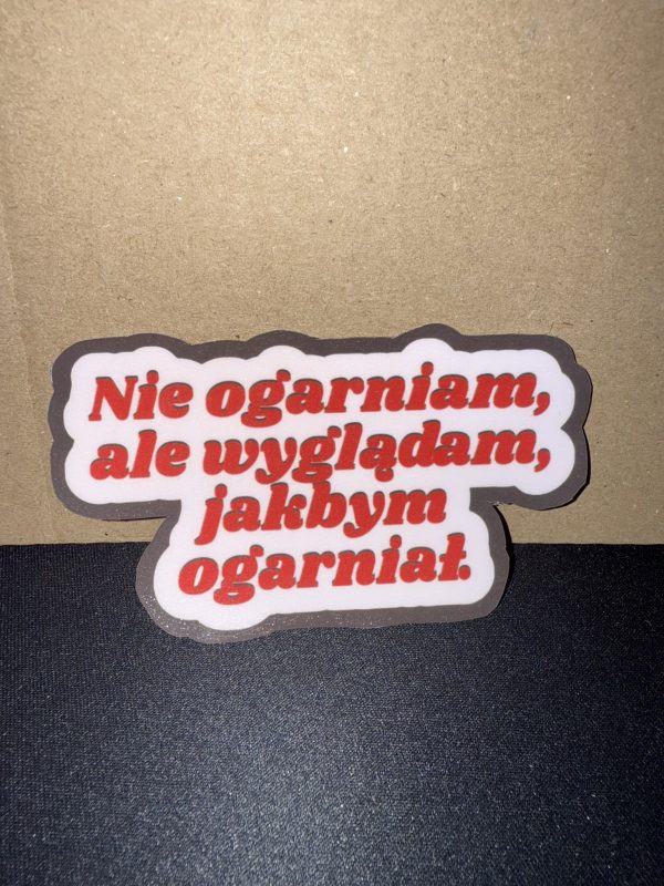 Naklejka / Napis "Nie ogarniam, ale wyglądam jakbym ogarniał." - obrazek 2